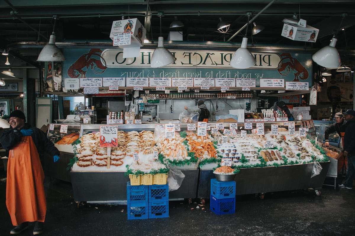 grocery store man on food store market
